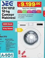SEG 10 KG ÇAMAŞIR MAKİNESİ SEG 10 KG ÇAMAŞIR MAKİNESİ